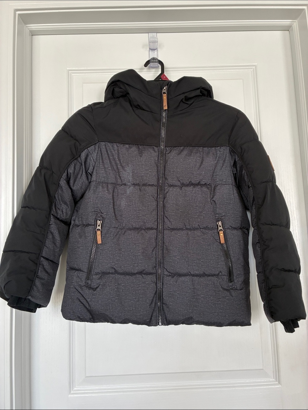 ZeroXposur Kids Two-Tone Black & Charcoal Puffer Coat